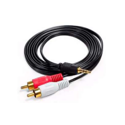 CABLE 2X1 Estéreo 1.5Mt - Cable Negro